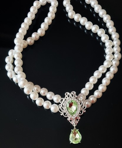 Retro Vintage Style Faux Diamond Pearl Choker Crystal Charm Multilayer Necklace - Picture 8 of 10