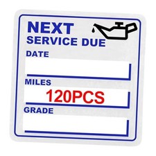 for Oil Change Sticker Static Cling, Clear Stickers 120 Pcs 2 x 2 Next Blue