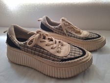 Dolce Vita Women  s Dannis Platform Casual Sneaker Size 10 M Cream Black