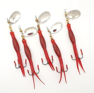 5 x Fishing Lures. Salmon, Pike. 20g.  Mustad Hooks. + 1 FREE FLYUNG C.  UK Made