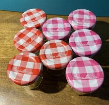 Set of 8 Empty Bonne Maman France 1 Oz Mini Glass Jars - 4 Pink, 4 Red-Free Ship