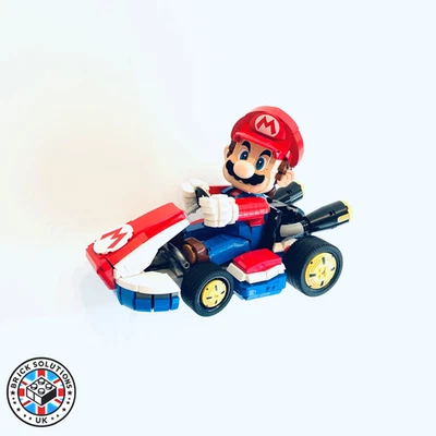BRICK SOLUTIONS UK Wall Mount for LEGO Super Mario (72037) Mario Kart – Mario & Standard Kart
