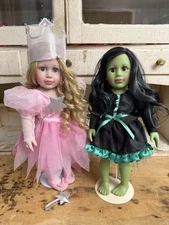 Adora The Wizard Of Oz 18” Doll Glinda The Good Witch Elphaba Wicked Witch Set