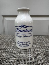 VINTAGE KNUDSEN SANTEE DAIRIES Ceramic Milk Bottle Coin Bank 