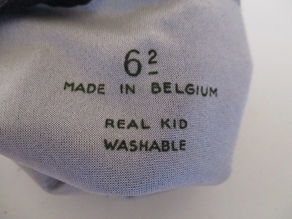 Guantes de longitud media vintage Frost Bros de cuero negro para niños 6 1/2/S Foto 4 de 4