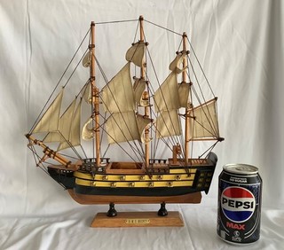 Scale Model H.M.S Victory Ship On Stand Made From Wood Lots Of Detail War Ship