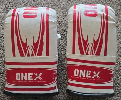 ONEX Boxhandschuhe 2 x Linkshandhandschuhe weiß rot unbenutzt Training