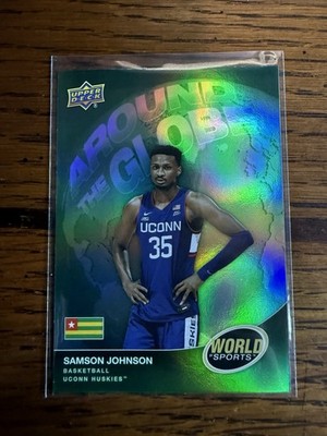 Samson Johnson 2025 UD World of Sports Around The Globe RC #ATG-SJ UConn Green