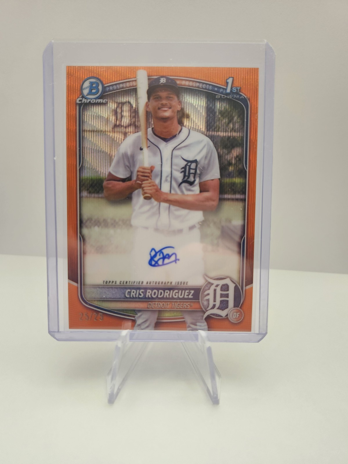 2025 Bowman Chrome CRIS RODRIGUEZ 1st Bowman Orange Wave Refractor Auto 25/25