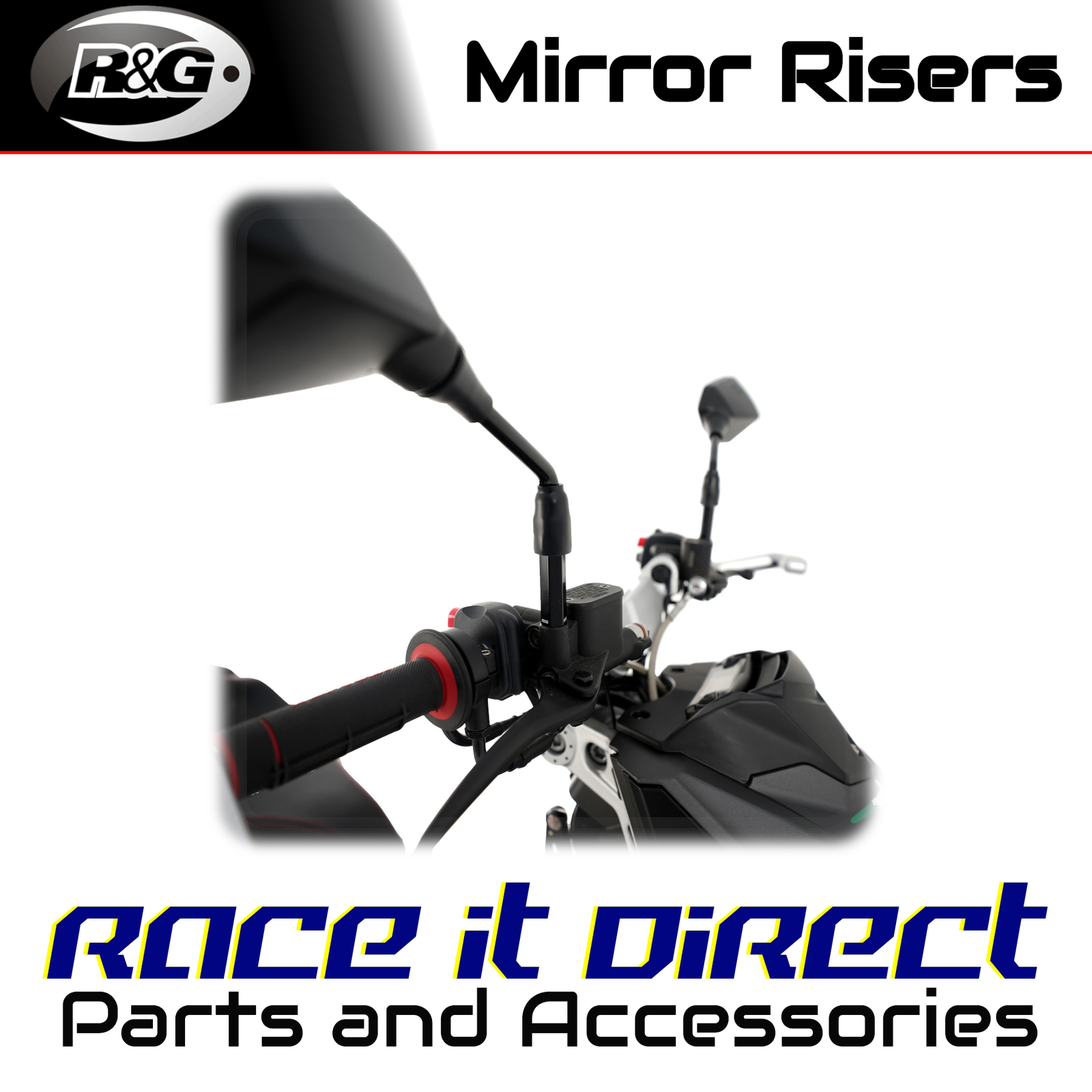 Mirror Risers for Suzuki SV650X 2018-2023 R&G
