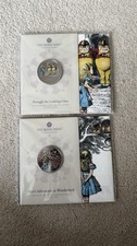 Royal Mint Alice In Wonderland Set of 2 Sealed 5 Pound Coins 2021