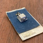Vintage 925 Sterling Silver Engagement Ring in Box Opens Pendant Bracelet Charm