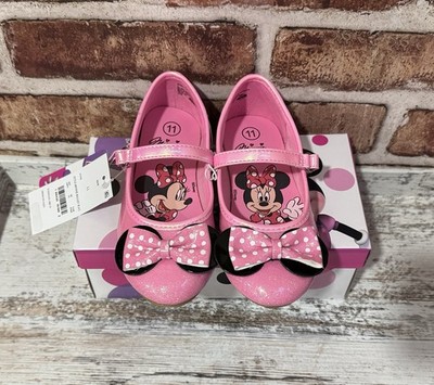 Toddler Girls 11 Minnie Mouse Shoes Cat & Jack Pink Bow Ballet flat with strap