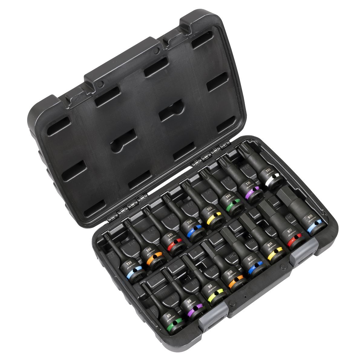Sealey Premier Hex & TRX-Star Impact Socket Bit Set 1/2""Sq Drive 16pc AK56005