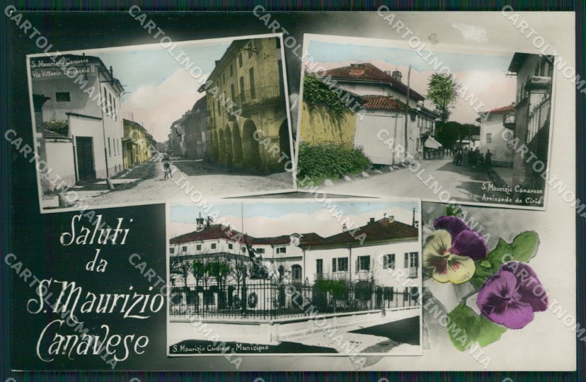 Torino San Maurizio Canavese Saluti da foto cartolina QZ0484