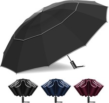 54 Inch Inverted Golf Umbrella for Rain, Automatic Windproof 12 Ribs Double Cano