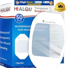 Multi-Purpose Waterproof Bandages 4"x4.75" - 50 Pack for Tattoos Aftercare