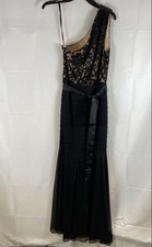 Cache Women's Black Lace One Shoulder Formal Evening Gown Maxi Dress NWT Sz 6