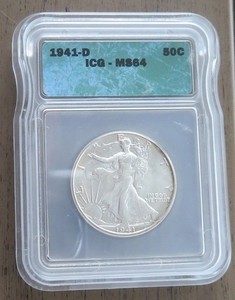 'Liberty Walking' - ICG - MS64 - Half Dollar - 1941 D