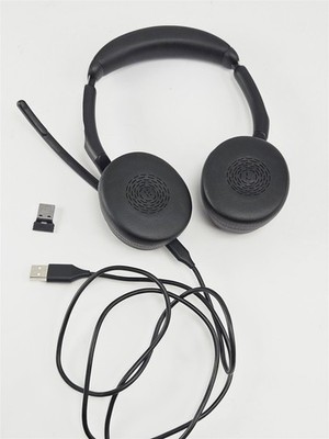Jabra Evolve2 55 Stereo Wireless PC Headset HSC170W Bluetooth Dongle & Cable