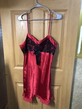 red satin slip dress Night Gown Large