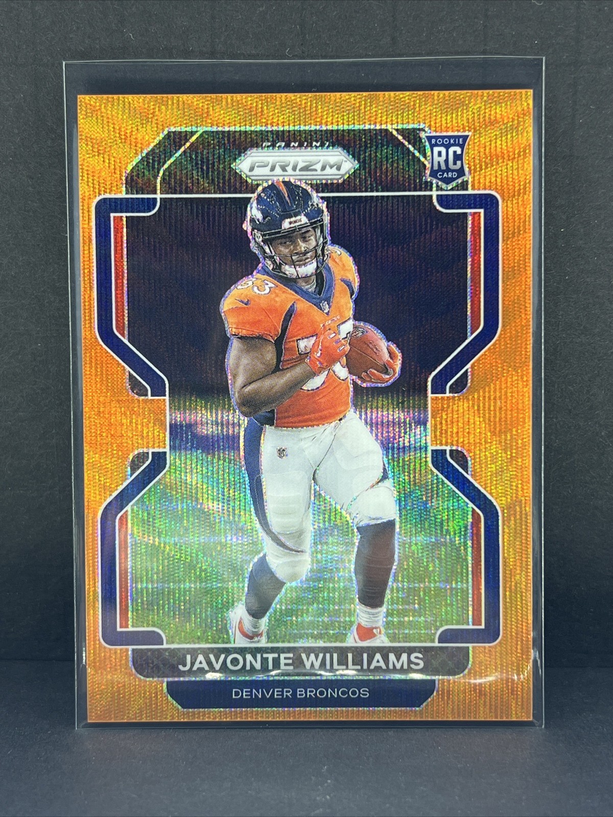 2021 Panini Prizm - Rookie Javonte Williams #345 Orange Wave Prizm /60 (RC)