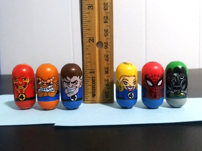 MIGHTY BEANZ Lot Fantastic Four w/ Doctor Doom Spider-Man Marvel