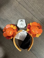Disney Parks 2026 Halloween Mickey Wreath Jack O'Lantern Pumpkin Ears Headband