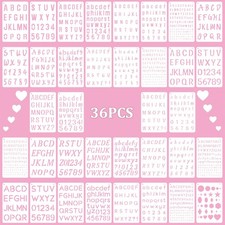 Small Letter Stencils for Painting,36 Pcs 1/4, 1/2, 3/4, 1, 5/4 Inch Reusable...
