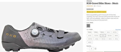 Shimano SH-RX801 Carbon Gravel Cyclist Shoes Black EU41 US Men US