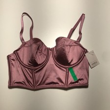 Auden Womens Small Mauve Corset Style Bra Underwire Satin Lightly Lined Lingerie