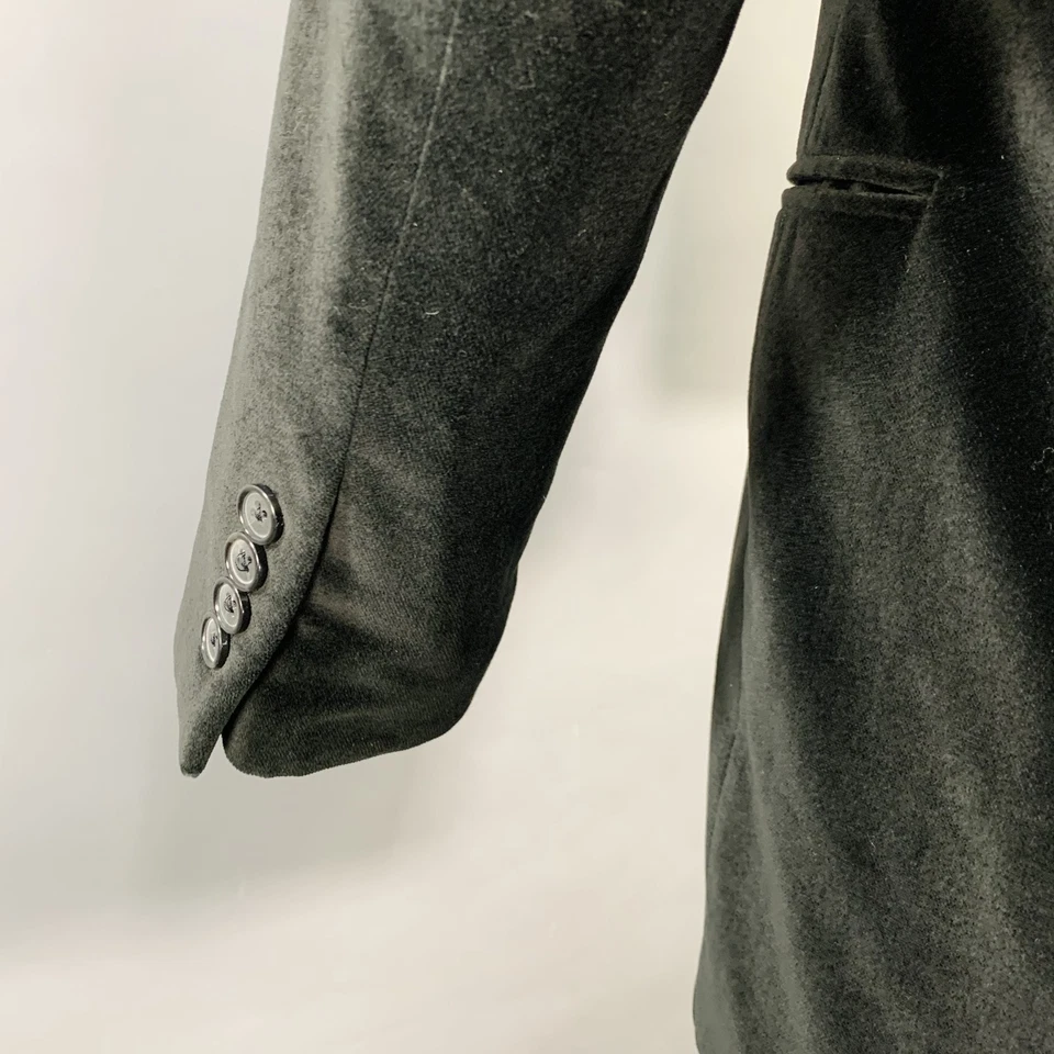 JOHN BARTLETT Size 38 Black Velvet Single Breasted Sport Coat - Image 4 of 4