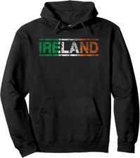 HOT-Ireland Retro Flag Irish Distressed Cool Graphic Unisex Hooded Sweatshirt