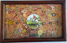 Servier Tablett Holz + Glas Motiv Zigarren Banderolen aus aller Welt handgemacht