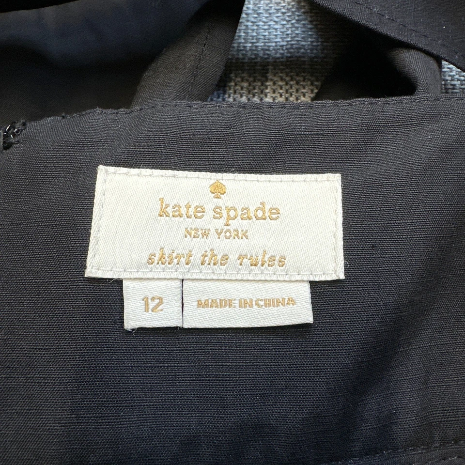 Kate Spade Black Linen Blend Pleated Midi Skirt Size 12 Minimalist Quiet Luxury - Image 2 of 4