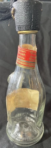 Vintage old 1960s Display EMPTY Glass 5" Bottle Trenk Vinjak  - Picture 3 of 6