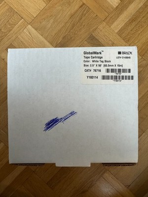 Brady Globalmark Etikettenband white tag stock  2.5'' x 50´ CAT 76716
