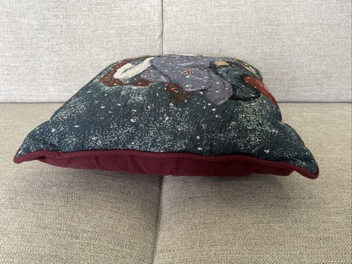 "Almohada tapiz Portofino Papá Noel y niño invierno vacaciones de Navidad 16x16""" - Imagen 4 de 7