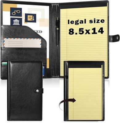 Legal Size Padfolio   8.5 X 14 Inch Portfolio Folder for Legal Pad, Professiona