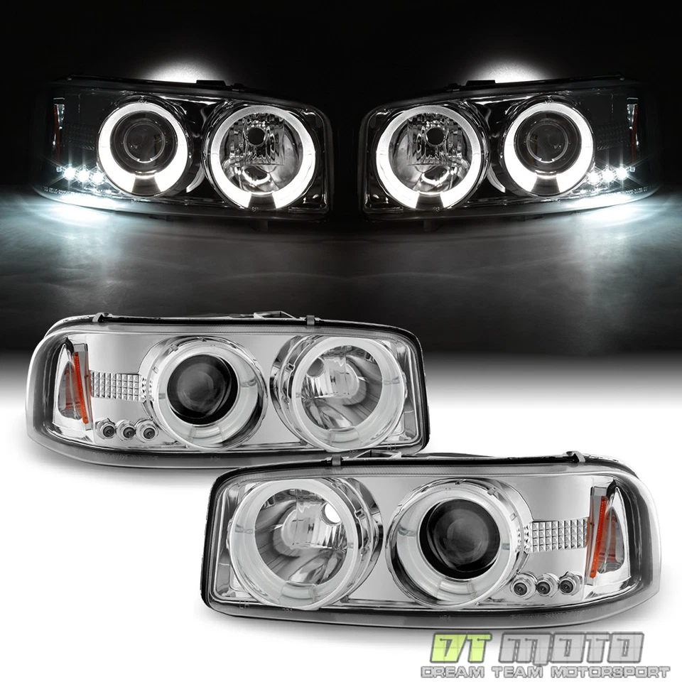 Faros proyectores LED para parachoques GMC Sierra 1500 2500 00-06 Yukon 1999-2006 Foto 2 de 4