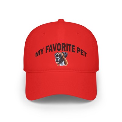 My Favorite Pet is A Boxer Low Profile  Baseball Cap hat Dog art pets