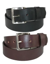 CTM Men's Leather Bridle Belt with Removable Buckle (Pack of 2)