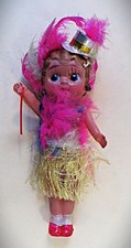 Vintage Celluloid Feather Carnival Doll