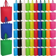Jexine 60 Pcs Large Tote Bags Bulk with Handle 15'' x 12.5'' Reusable Non Wov...