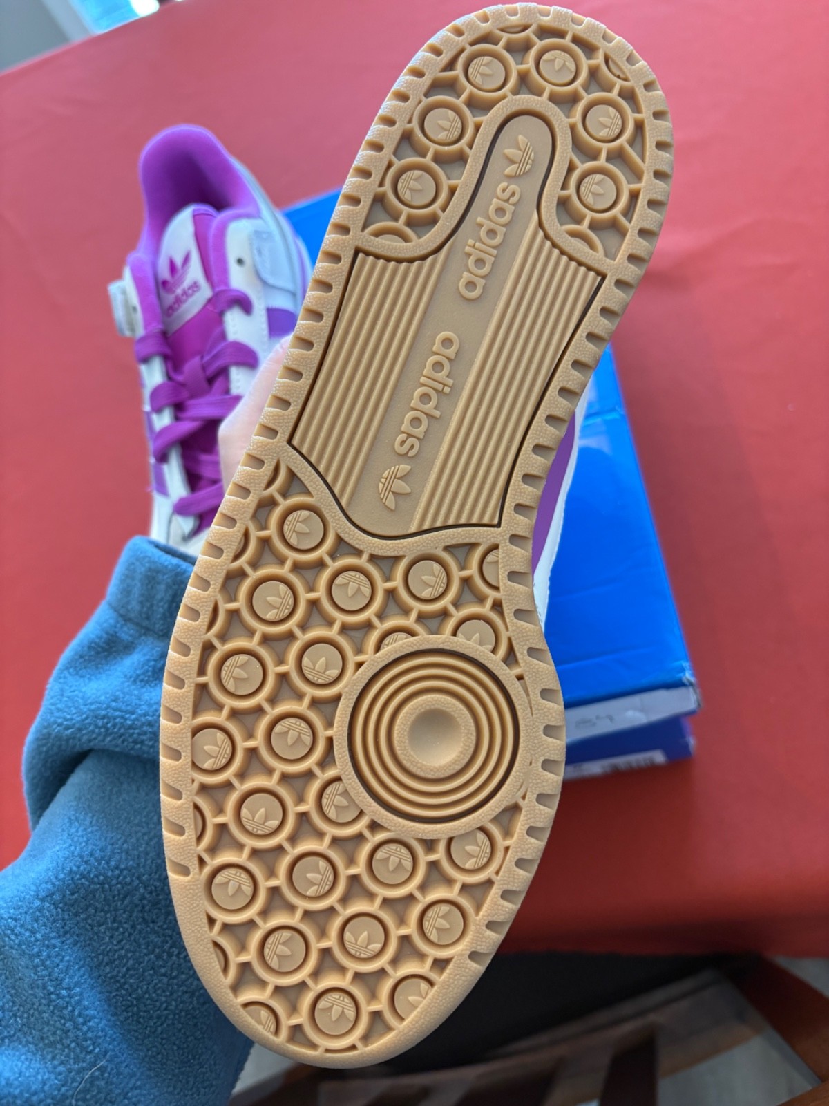 Size 8.5 - Adidas Forum CL Low White Purple Burst W thumbnail 6