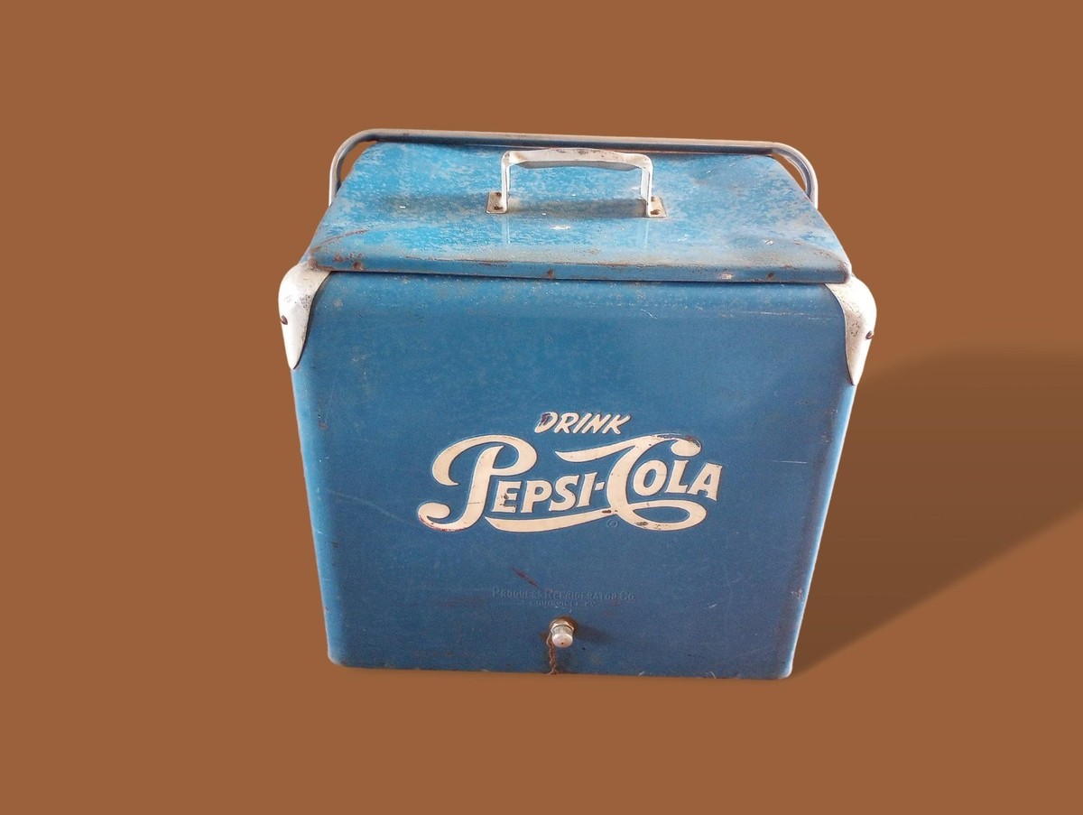 レア　ビンテージ　PEPSI-COLA レトロ金属製ディスプレイバスケット Vintage Pepsi-Cola Metal Cooler Picnic Ice Chest Portable 1950's