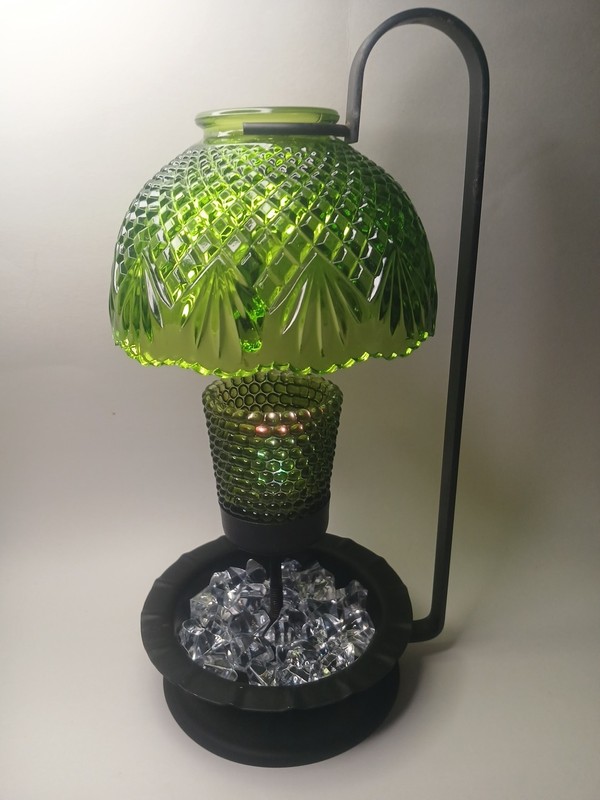 Rare Le Smith  Green Fairy Lamp  Shade,Details And Colors  1970  