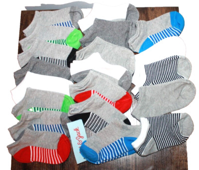 Cat & Jack Boys' Ankle Socks Size Small (5.5-8.5) Multi Pack of 20 Pair NEW