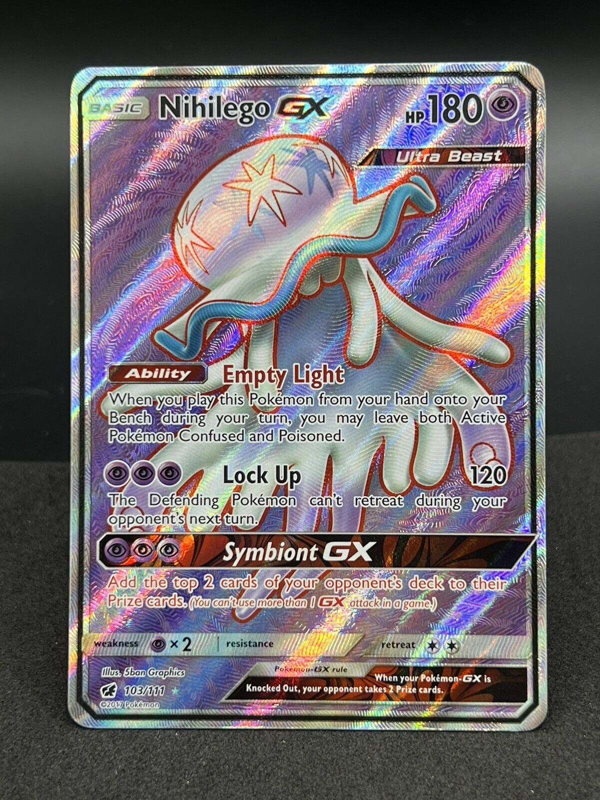 Nihilego GX 103/111 Full Art Ultra Rare Card Pokémon Crimson Invasion - NM