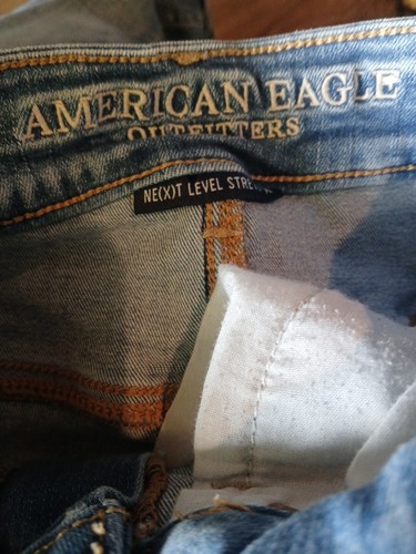 American Eagle Skirt Women's Size 0 Distressed Blue Denim Next Level Stretch - Picture 6 of 7